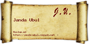 Janda Ubul névjegykártya